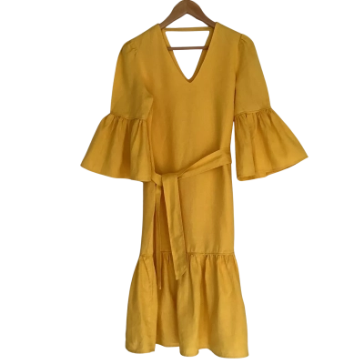 Country Road. Organic French Linen Midi Dress.   Size 4 