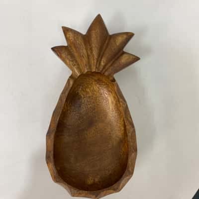 Handmade Carved wooden Pineapple dish 