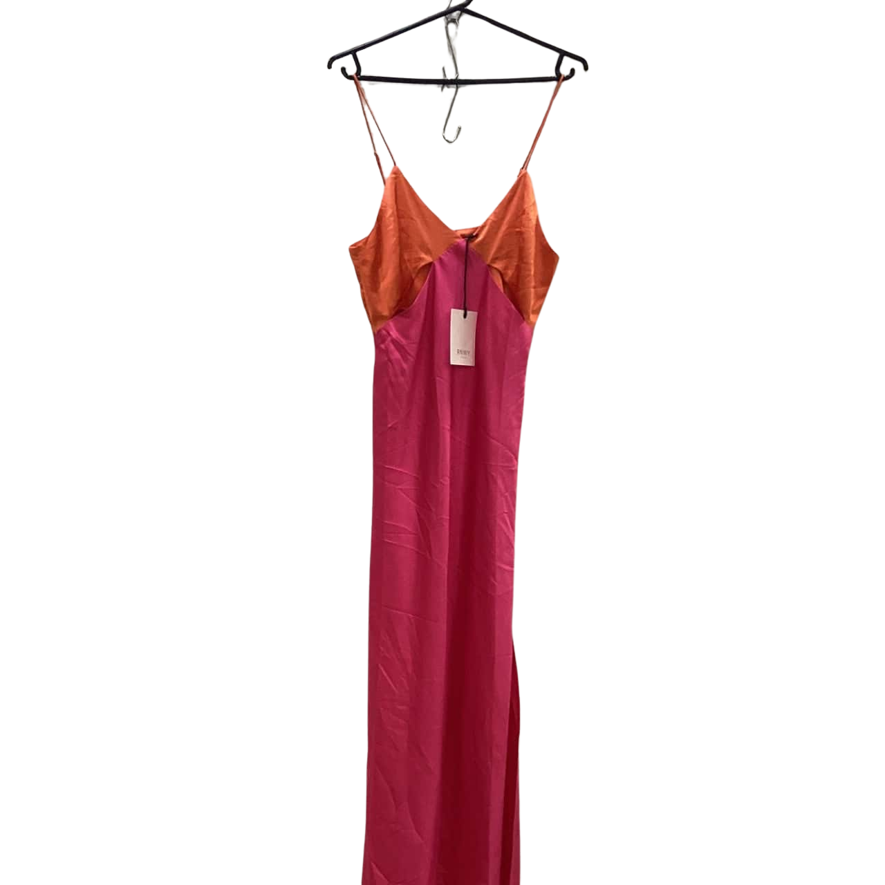 NEW - Runway Maxi Cocktail Layla Hot Pink Orange Cut Out Slip Dress size  10(s)