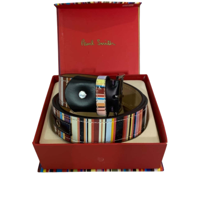 Paul Smith Unisex ‘Signature Stripe’ Leather Belt