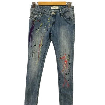  Womens Since Jane Denim Size 8 paint splash jeans