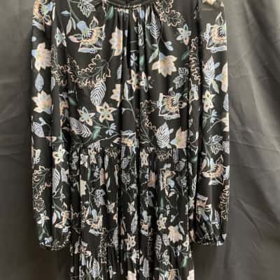Dotti Womens Size 8 Black Floral Dress