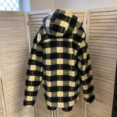 Catalina Mens  Size XL Hood Jacket Black  / Checked / Grey / White / Yellow 