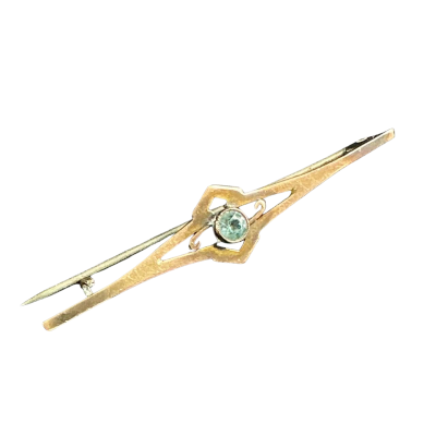  9ct vintage bar topaz Brooch 2.9 g total weight Blue / Gold 