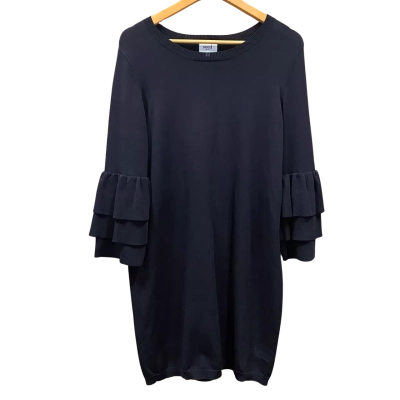 Seed Heritage Black Ruffle Sleeve Knit Dress Size M