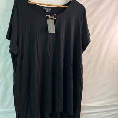 Autograph Womens  Size M Short Sleeve Top Black  