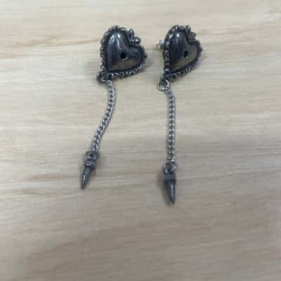  Womens Alchemy Gothic Witches Heart Earrings 