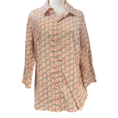 Sportscraft Womens  Size 14 3/4 Sleeve Shirt Blue / Multicoloured / Other / Pattern / Pink  - Peacocks