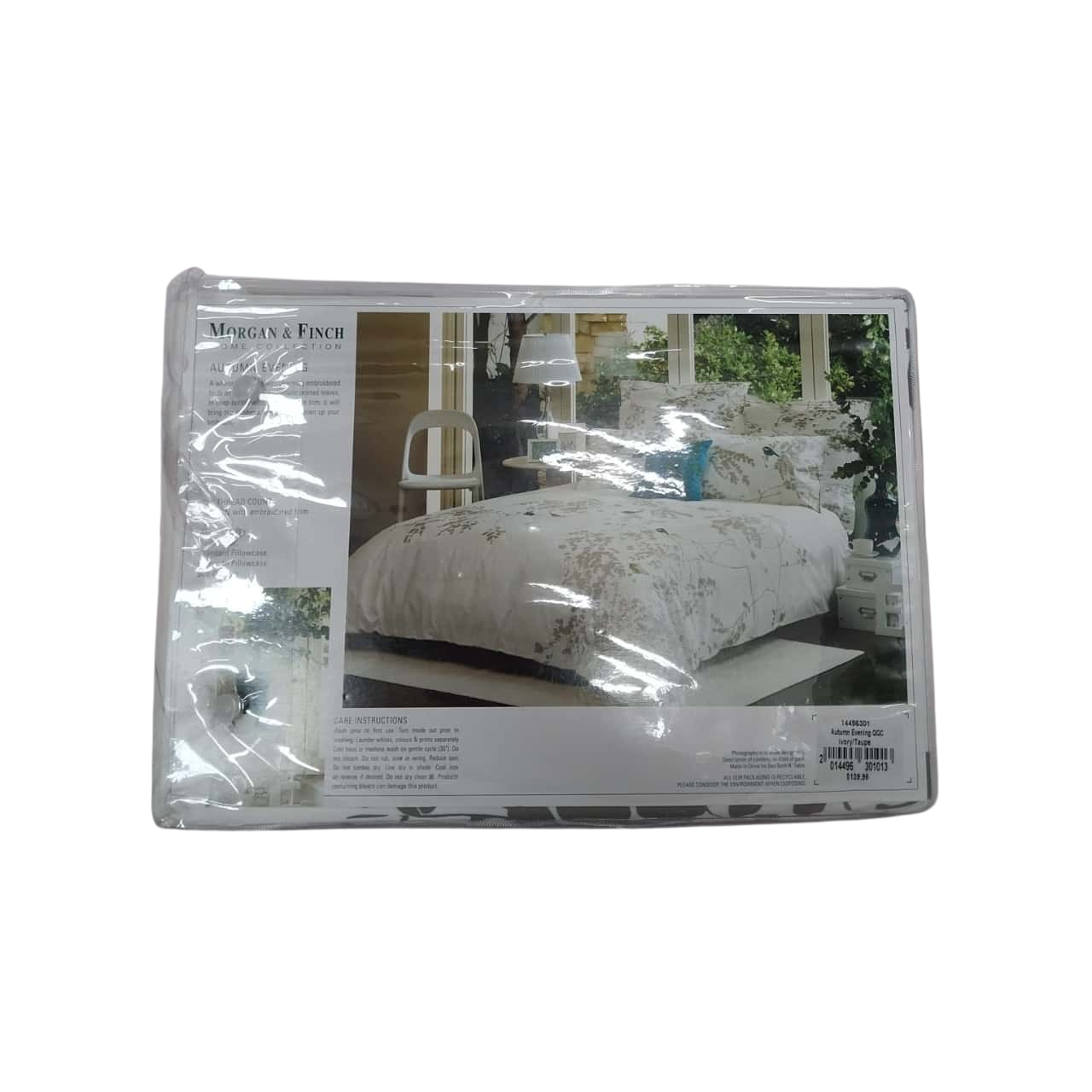 &Finch Embroidery queen bed quilt cover, Patterned, new in