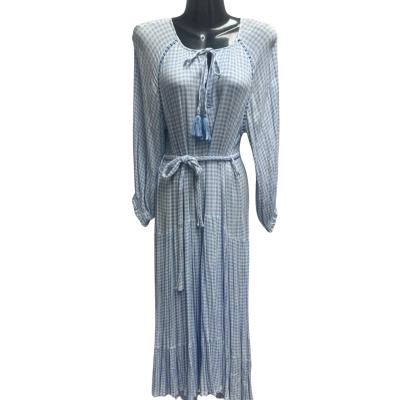  Shareen Collections Womens  Size 10 Midi Dress Blue / White 