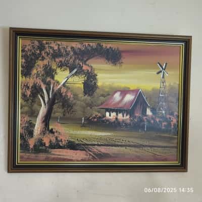 Framed Australian Painting Castlemaine VIC Signed Oil Artwork PDalmonty 87