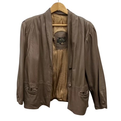  Womens vintage Leather Jacket Brown Size M- excellent condition 