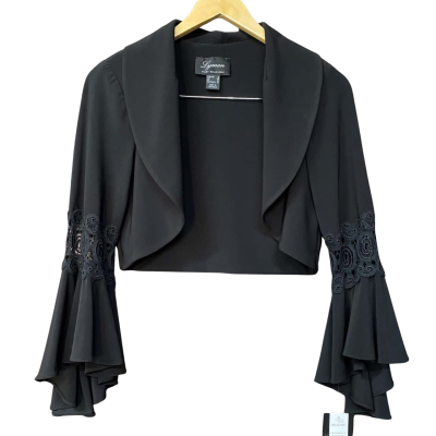 BNWT Lyman By Frank Lyman Womens Size 10 Cropped Black Bolero Jacket