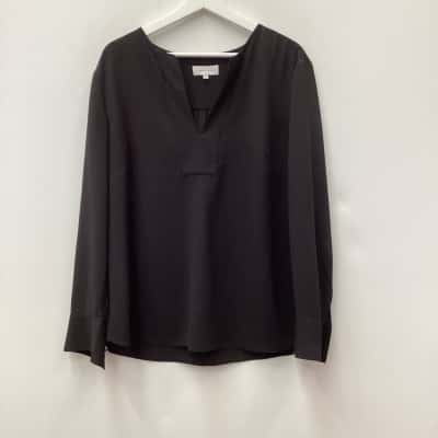 Veronica Maine Womens  Size 16 Long Sleeve Top Black  