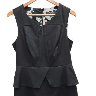 New With Tags PORTMANS Status Size 12 Black Sleeveless PeplumDress