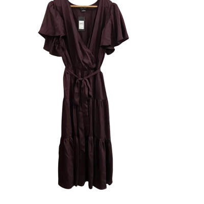 City Chic Womens  Size S Maxi Tiered Sweetness Dressn Oxblood 