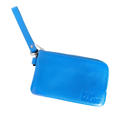 Bon Maxie Womens Purse Blue pebble leather