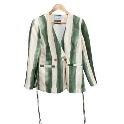 The Wolf Gang Womens  Size S Blazer Cream / Green 