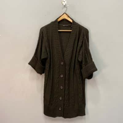 Tokito Womens  Size 8 Button-down Long Cardigan Brown 
