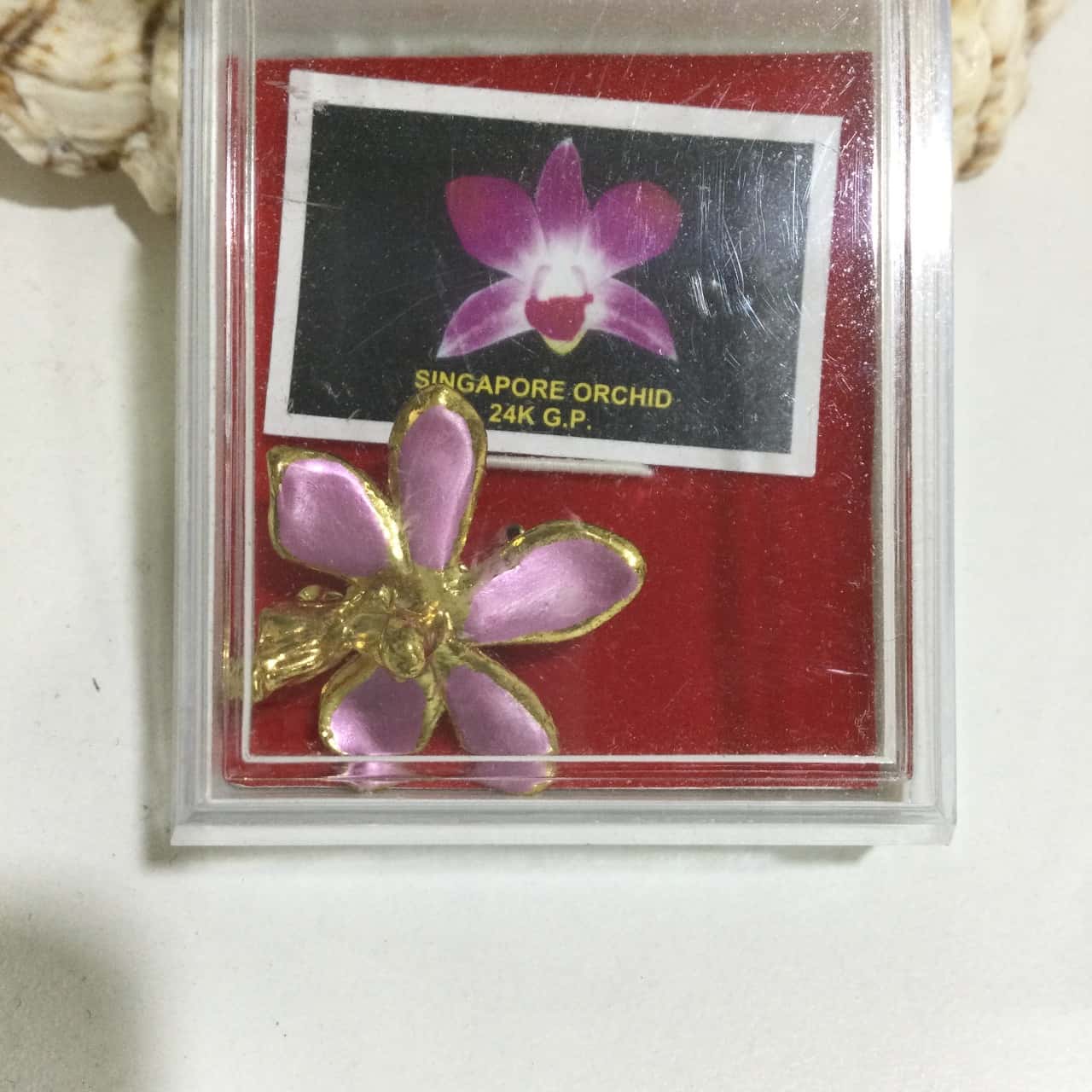 Singapore Orchid, Women's 24K GP. Brooch, Size: 3.5.cm Approx