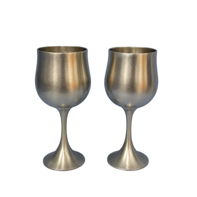 Pewter Wine Goblets Set of 2