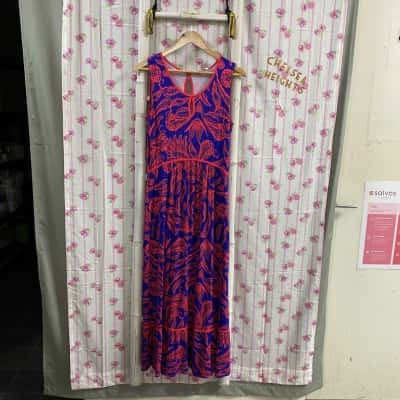 Blue Illusion Womens  Size S Sleeveless Maxi Dress Paisley Print