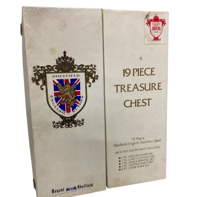 Vintage Sheffield 18 piece Treasure Chest