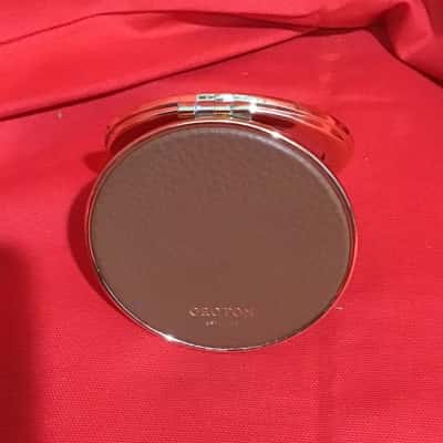 Vintage Oroton Round Mirror in Leather encased compact