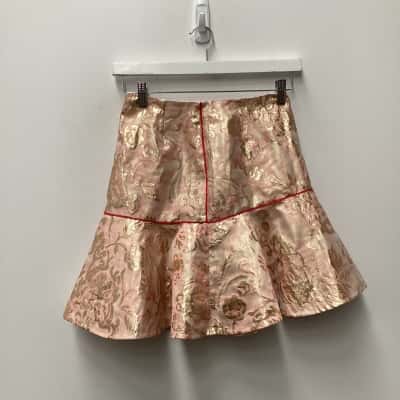 NEW - Sandro Pink Skirt with Gold Embellishment Size 1