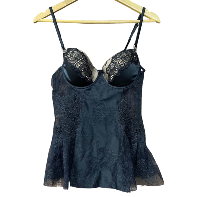 Pleasure State Womens Size 10D Black Lace Lingerie Top