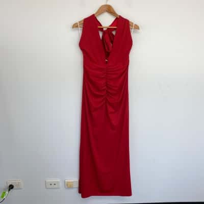 Pepper Mayo  Red Whisked Away Halterneck Maxi Dress  Size 12 