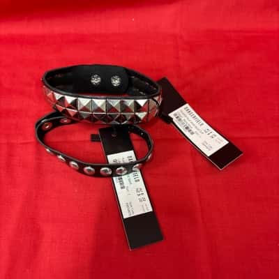 Men's Dangerfield Pyramid Studs Wrist Band Cuff & Round Studs Wrist Band Cuff