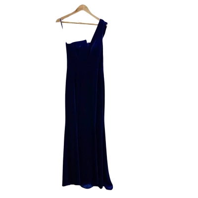 Forever New Womens  Size 12 Elena Velvet One Shoulder Gown Sapphire Blue