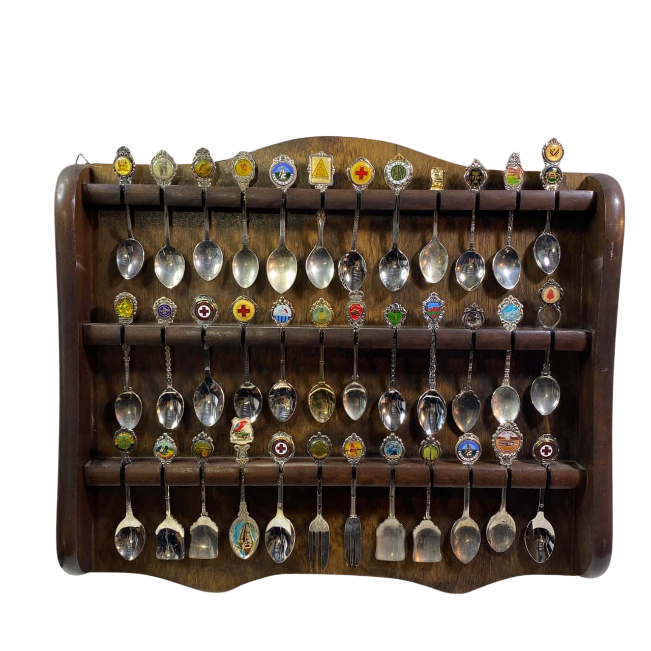 Vintage Collectable Set of 36 Spoons With The Wall Hanging Spoon’s ...