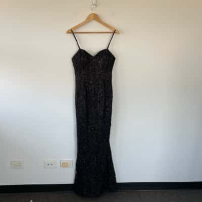 bariano black sequin dress Bariano Black Sequin Strapless Gown Retail: $300