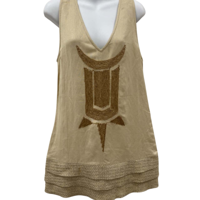  Womens  Size 8 Casual Dress / Mini Dress Beige 