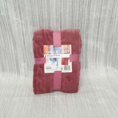 Korbond Dusky Pink /Chilled Out /Jacquard Throw Rug - Brand New Still with Packing & Satin Ribbon Bow 