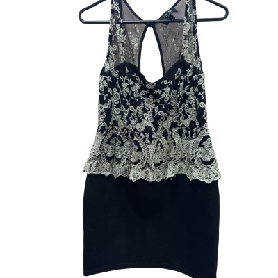 Elly M Womens  Size 14 Black Floral Dress