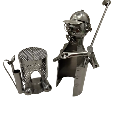 Kenjasper - Metal Golfer Bottle Holder Wine Bottle