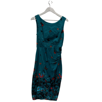  LADY VINTAGE Casual Dress Blue/green with butterflys  size 10