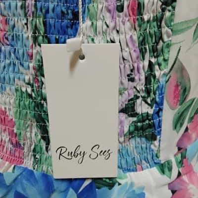  Womens Ruby Sees  Size 14 Strapless Dress Multicoloured 