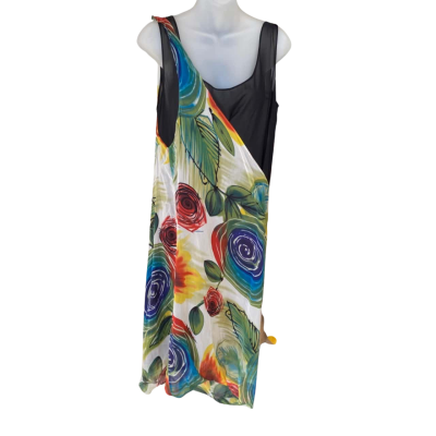Vicky Vale Womens  Size 10 Sleeveless Dress  Black  / Floral / Multicoloured 