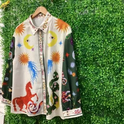  Womens  Size L Long Sleeve Shirt Multicoloured 