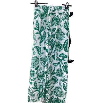 Witchery Womens Size 6 White & Green Floral Straight Leg