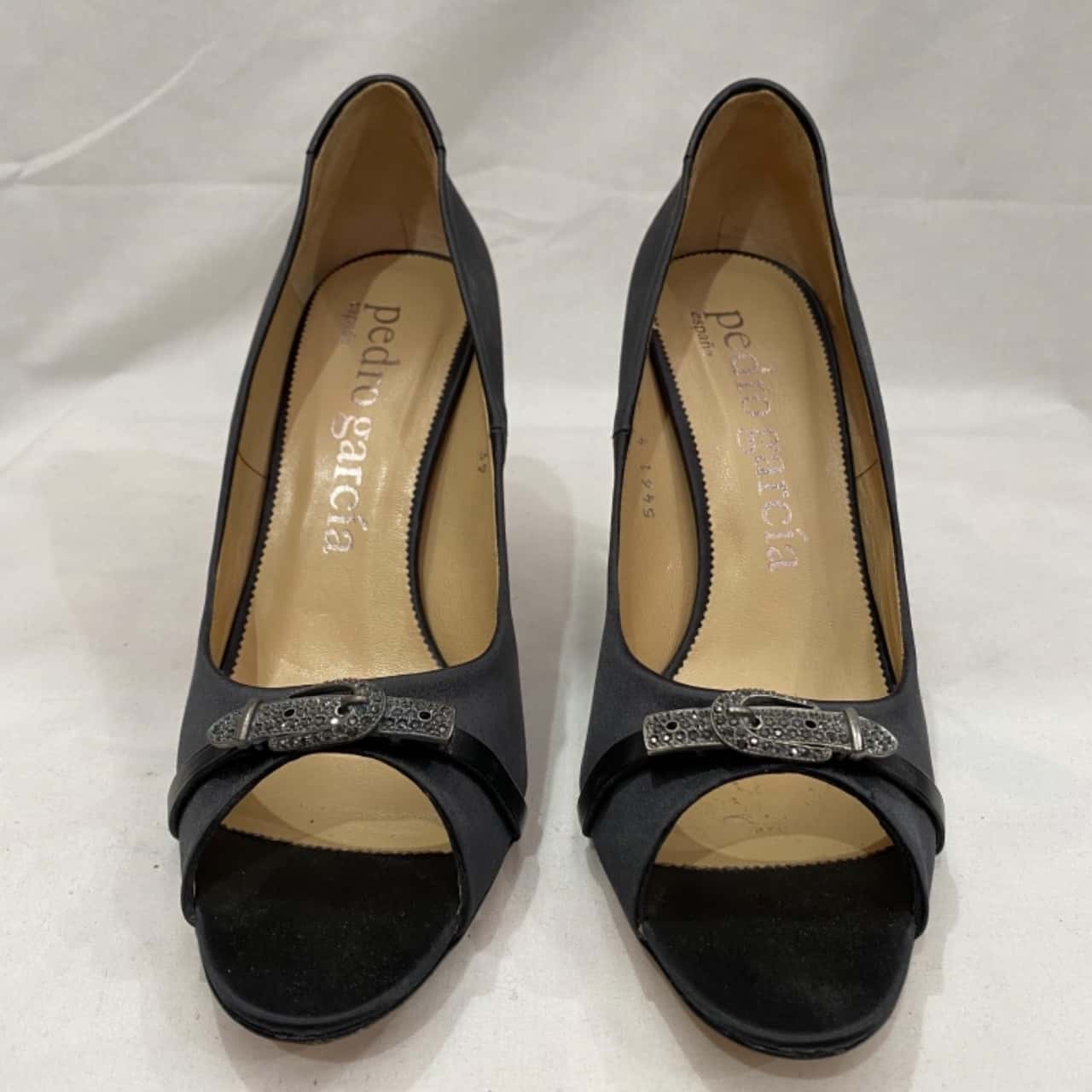 BRAND NEW! Womens Pedro Garcia Black Leather High Heel Pumps Made In