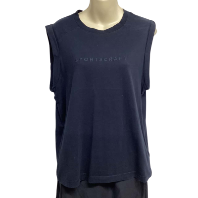 Sportscraft Womens  Size S Sleeveless Top Navy Blue VGUC