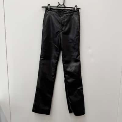 House of CB Adara Black Vegan Leather Trousers - Size XS Regular Length 