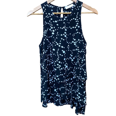 Sass & Bide Black/White Spot Patterned Layered Top Size 6