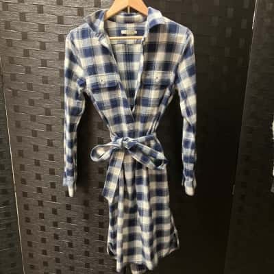 R.M. Williams Womens  Size 10 Long Sleeve Dress Blue / Navy Blue / White 
