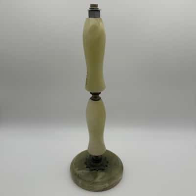 Vintage Green Onyx Marble Brass Table Lamp Base